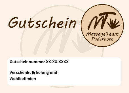 Online Gutschein vom MassageTeam Paderborn